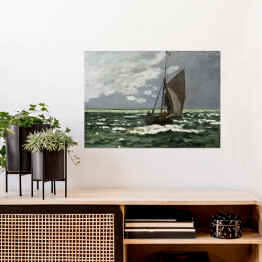 Plakat samoprzylepny Claude Monet Krajobraz morski Burza Reprodukcja obrazu