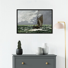 Plakat w ramie Claude Monet Krajobraz morski Burza Reprodukcja obrazu