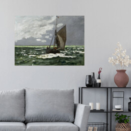 Plakat samoprzylepny Claude Monet Krajobraz morski Burza Reprodukcja obrazu