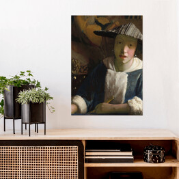 Plakat samoprzylepny Jan Vermeer Dziewczyna z fletem Reprodukcja