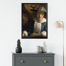 Obraz w ramie Jan Vermeer Dziewczyna z fletem Reprodukcja