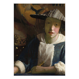 Plakat samoprzylepny Jan Vermeer Dziewczyna z fletem Reprodukcja