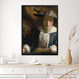 Obraz w ramie Jan Vermeer Dziewczyna z fletem Reprodukcja