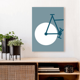 Obraz na płótnie Ilustrowane koło rowerowe z fragmentem ramy roweru