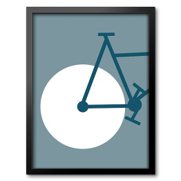 Obraz w ramie Ilustrowane koło rowerowe z fragmentem ramy roweru