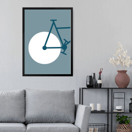 Obraz w ramie Ilustrowane koło rowerowe z fragmentem ramy roweru