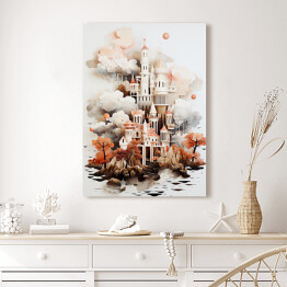 Obraz na płótnie Bajkowy zamek w lesie 3D