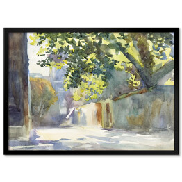 Obraz klasyczny John Singer Sargent Sunlit Wall Under a Tree. Reprodukcja obrazu