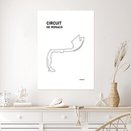 Plakat Circuit De Monaco - Tory wyścigowe Formuły 1 - białe tło