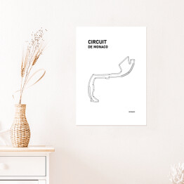 Plakat Circuit De Monaco - Tory wyścigowe Formuły 1 - białe tło