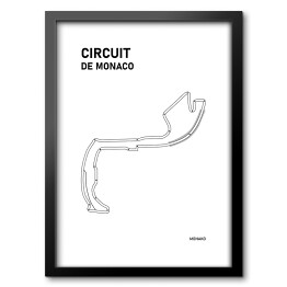 Obraz w ramie Circuit De Monaco - Tory wyścigowe Formuły 1 - białe tło