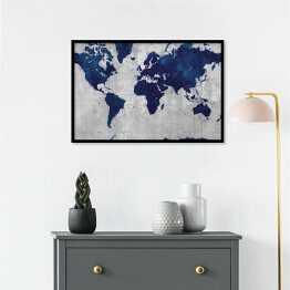 Plakat w ramie Mapa świata w eleganckich barwach