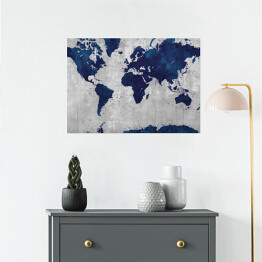 Plakat samoprzylepny Mapa świata w eleganckich barwach