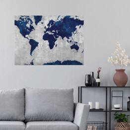 Plakat Mapa świata w eleganckich barwach