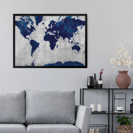 Obraz w ramie Mapa świata w eleganckich barwach