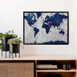 Obraz w ramie Mapa świata w eleganckich barwach
