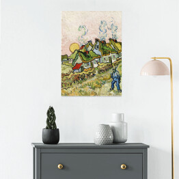 Plakat samoprzylepny Vincent van Gogh Houses and Figure. Reprodukcja