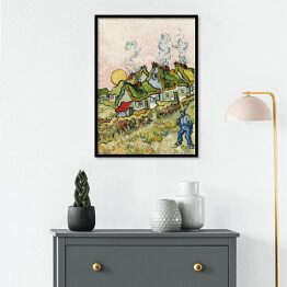 Plakat w ramie Vincent van Gogh Houses and Figure. Reprodukcja