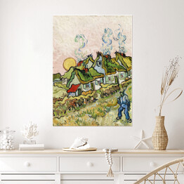 Plakat samoprzylepny Vincent van Gogh Houses and Figure. Reprodukcja
