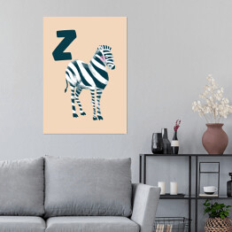 Plakat Alfabet - Z jak zebra