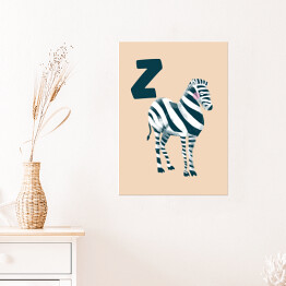 Plakat samoprzylepny Alfabet - Z jak zebra