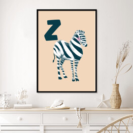 Plakat w ramie Alfabet - Z jak zebra