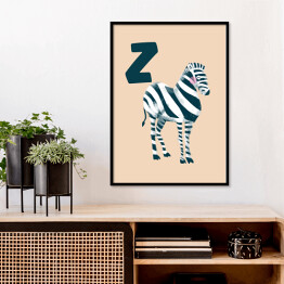 Plakat w ramie Alfabet - Z jak zebra