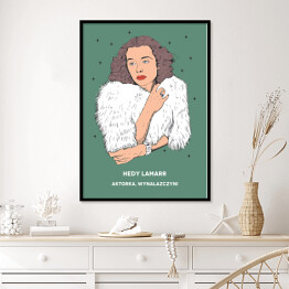 Plakat w ramie Hedy Lamarr - inspirujące kobiety - ilustracja