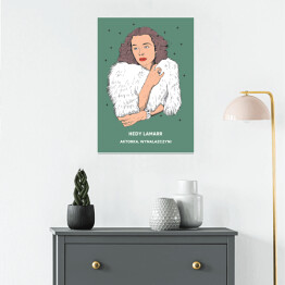 Plakat samoprzylepny Hedy Lamarr - inspirujące kobiety - ilustracja