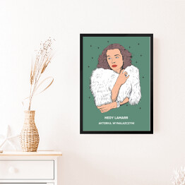 Obraz w ramie Hedy Lamarr - inspirujące kobiety - ilustracja