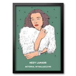 Obraz w ramie Hedy Lamarr - inspirujące kobiety - ilustracja