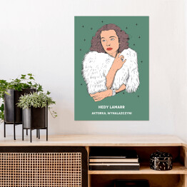 Plakat samoprzylepny Hedy Lamarr - inspirujące kobiety - ilustracja