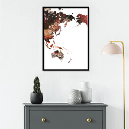 Plakat w ramie Kolorowa mapa świata z abstrakcyjnym wzorem