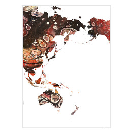 Plakat Kolorowa mapa świata z abstrakcyjnym wzorem
