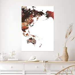 Plakat samoprzylepny Kolorowa mapa świata z abstrakcyjnym wzorem