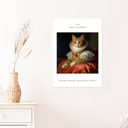 Plakat samoprzylepny Portret kota inspirowany sztuką - Diego Velazquez