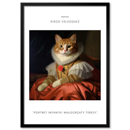 Plakat w ramie Portret kota inspirowany sztuką - Diego Velazquez