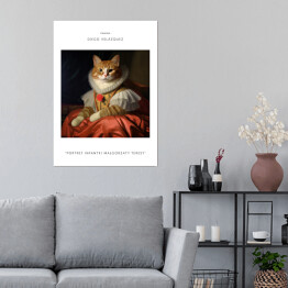 Plakat samoprzylepny Portret kota inspirowany sztuką - Diego Velazquez