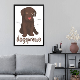 Obraz w ramie Kawa z psem - dogspresso