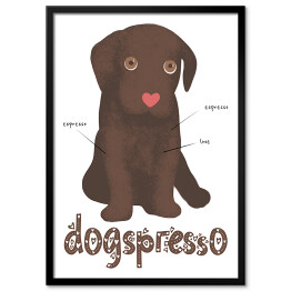 Plakat w ramie Kawa z psem - dogspresso