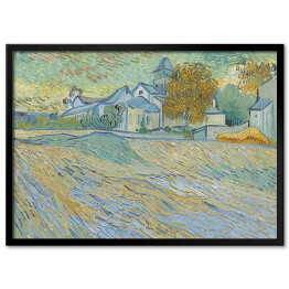 Plakat w ramie Vincent van Gogh "Widok na kościół Saint-Paul-de-Mausole" - reprodukcja