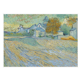 Plakat samoprzylepny Vincent van Gogh "Widok na kościół Saint-Paul-de-Mausole" - reprodukcja