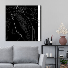Plakat samoprzylepny Mapa miast świata - San Marino - czarna