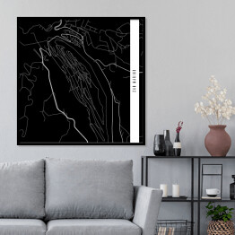 Plakat w ramie Mapa miast świata - San Marino - czarna