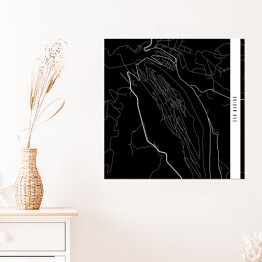 Plakat samoprzylepny Mapa miast świata - San Marino - czarna