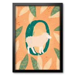 Obraz w ramie Zwierzęcy alfabet - O jak owca
