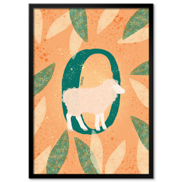 Plakat w ramie Zwierzęcy alfabet - O jak owca