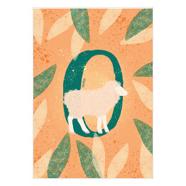 Plakat samoprzylepny Zwierzęcy alfabet - O jak owca