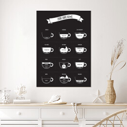 Plakat "Zrób sobie kawę" - czarno biała ilustracja
