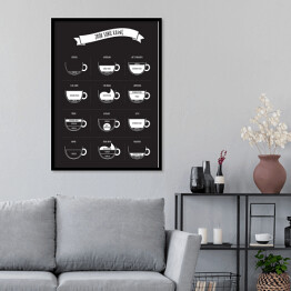 Plakat w ramie "Zrób sobie kawę" - czarno biała ilustracja